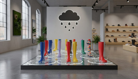 Luxury Store Interior Design with Elegant Decoration Backgroundの写真素材