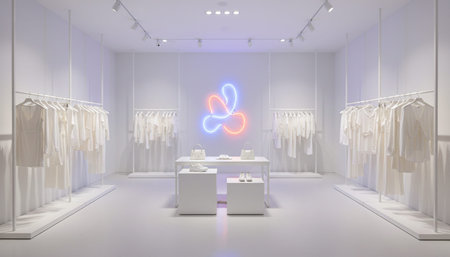 Luxury Store Interior Design with Elegant Decoration Background