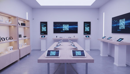 Luxury Store Interior Design with Elegant Decoration Background