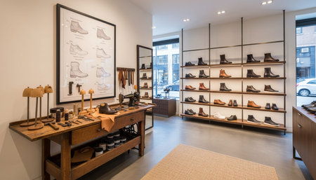 Luxury Store Interior Design with Elegant Decoration Background