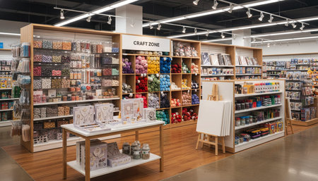 Luxury Store Interior Design with Elegant Decoration Background