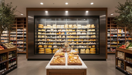 Luxury Store Interior Design with Elegant Decoration Background