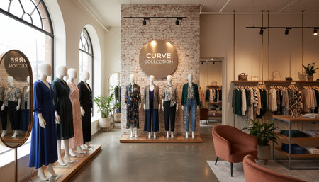 Luxury Store Interior Design with Elegant Decoration Background