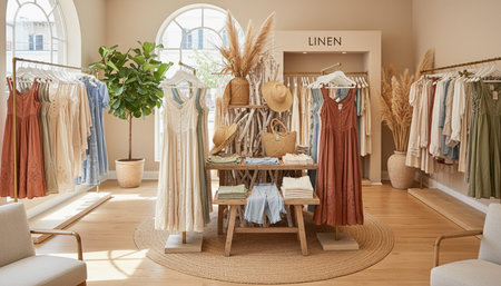 Luxury Store Interior Design with Elegant Decoration Backgroundの写真素材