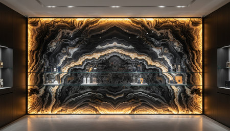 Luxury Store Interior Design with Elegant Decoration Background