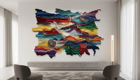 Home Interior with Wall Decorationの写真素材