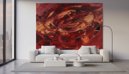 Home Interior with Wall Decorationの写真素材