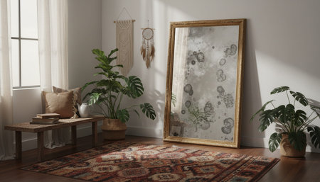 Home Interior with Wall Decorationの写真素材