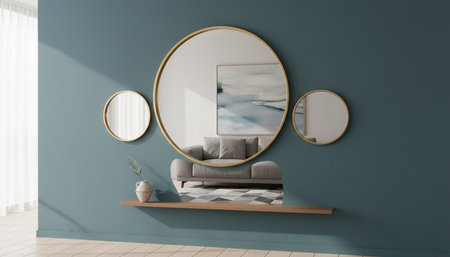 Home Interior with Wall Decorationの写真素材