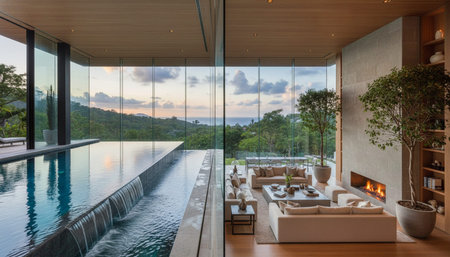 Luxury Indoor Garden Courtyard Interior Designの写真素材