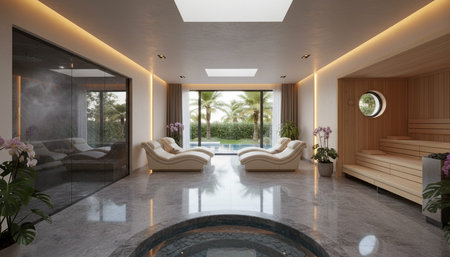 Luxury Indoor Garden Courtyard Interior Designの写真素材