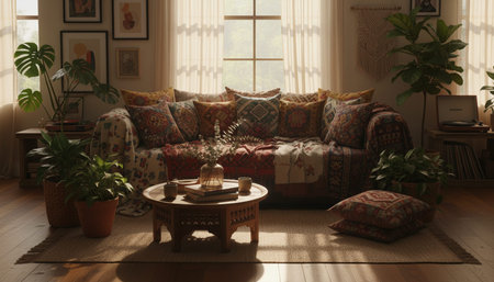 Contemporary Living Room Colorful Interior Decor