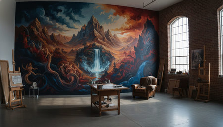 Contemporary Living Room Colorful Interior Decorの写真素材