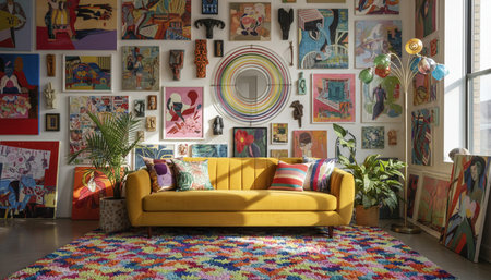 Contemporary Living Room Colorful Interior Decor