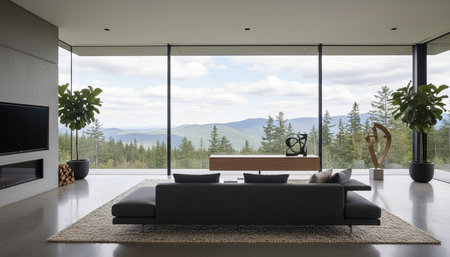 Elegant Living Room Interior Modern Furniture Designの写真素材