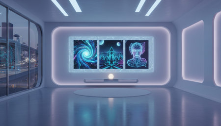 Contemporary Living Room Colorful Interior Decorの写真素材