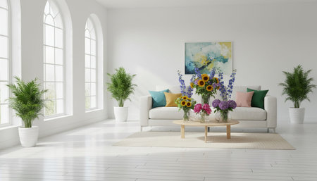 Contemporary Living Room Colorful Interior Decor