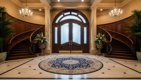 Luxury Interior Design with Grand Hall and Elegant Decoration