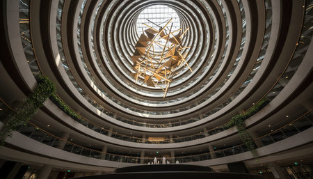 Luxury grand interior architecture featuring ornate ceilings, indoor swimming pools, and lush...