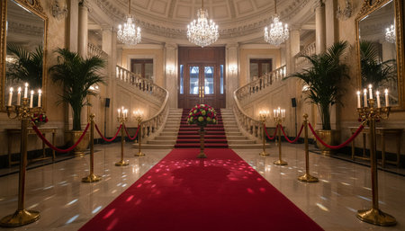 Luxury grand interior architecture featuring ornate ceilings, indoor swimming pools, and lush...