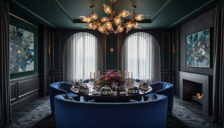 Luxury Interior Design with Grand Hall and Elegant Decoration