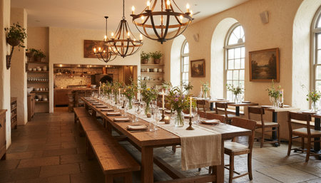 Luxury restaurant and bar interior design with opulent dining halls, elegant furniture, and...