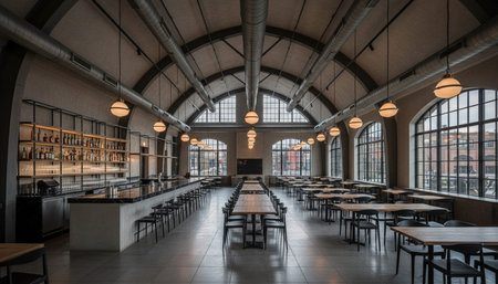 Luxury restaurant and bar interior design with opulent dining halls, elegant furniture, and...