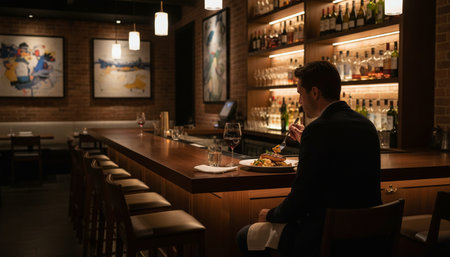 Luxury restaurant and bar interior design with opulent dining halls, elegant furniture, and...