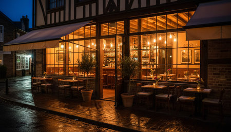 Luxury restaurant and bar interior design with opulent dining halls, elegant furniture, and...