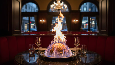 Luxury restaurant and bar interior design with opulent dining halls, elegant furniture, and...