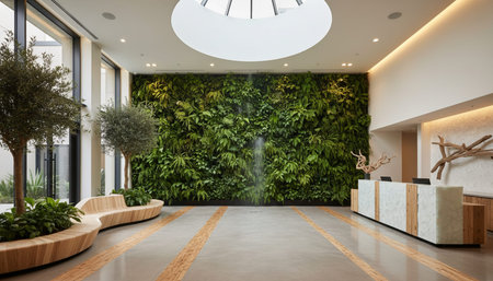Luxury grand interior architecture featuring ornate ceilings, indoor swimming pools, and lush...