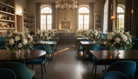 Luxury restaurant and bar interior design with opulent dining halls, elegant furniture, and...