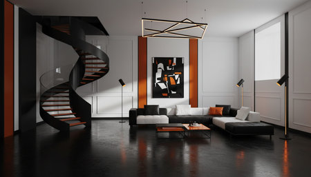 Luxury restaurant and bar interior design with grand dining halls, elegant furniture, and...