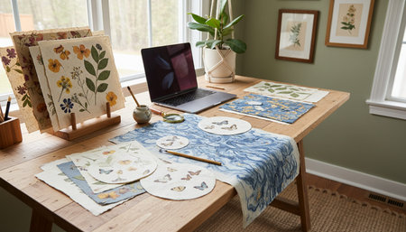Modern professional home office workspace and contemporary desk setup interior.