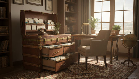 Modern professional home office workspace and contemporary desk setup interior.