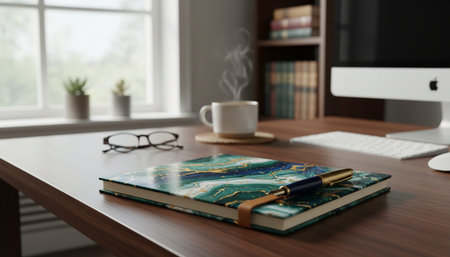 Modern professional home office workspace and contemporary desk setup interior.