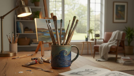Modern professional home office workspace and contemporary desk setup interior.
