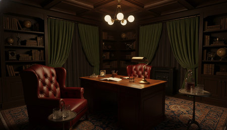 Modern professional home office workspace and contemporary desk setup interior.