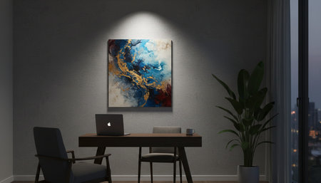 Modern professional home office workspace and contemporary desk setup interior.