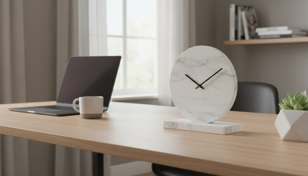 Modern professional home office workspace and contemporary desk setup interior.