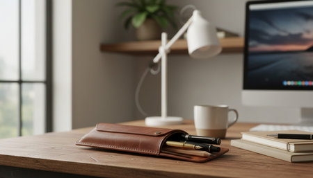 Modern professional home office workspace and contemporary desk setup interior.