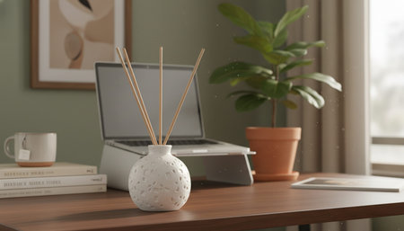 Modern professional home office workspace and contemporary desk setup interior.