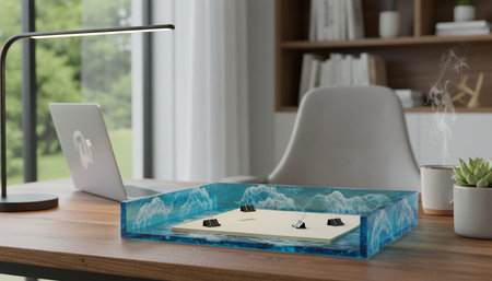 Modern professional home office workspace and contemporary desk setup interior.