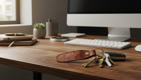 Modern professional home office workspace and contemporary desk setup interior.