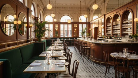 Opulent grand interior architecture for luxury hospitality and fine dining spaces.