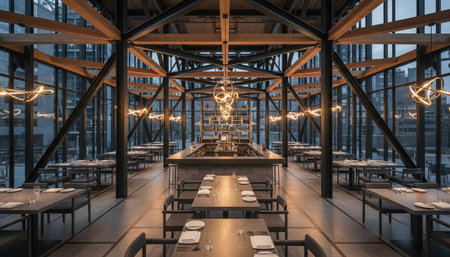 Opulent grand interior architecture for luxury hospitality and fine dining spaces.