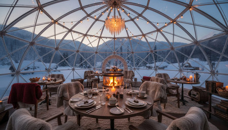Opulent grand interior architecture for luxury hospitality and fine dining spaces.