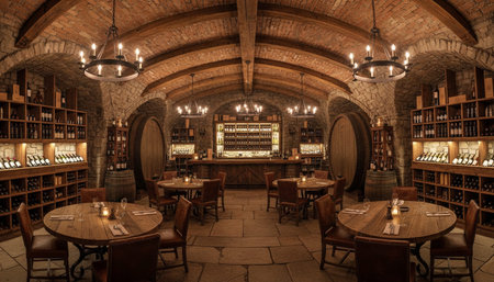 Opulent grand interior architecture for luxury hospitality and fine dining spaces.