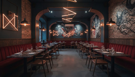 Opulent grand interior architecture for luxury hospitality and fine dining spaces.