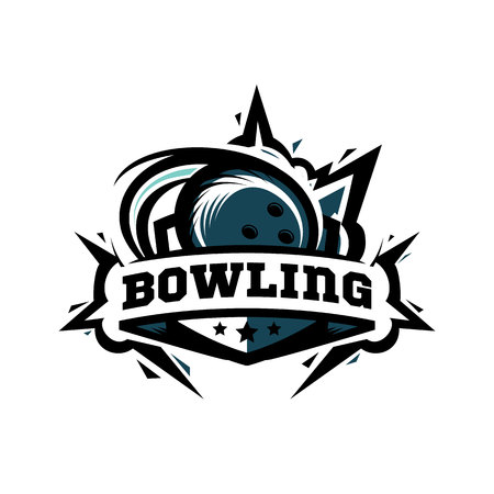 Swoosh Bowling Ball Logo Vectorのイラスト素材